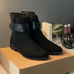 Zara Black Ankle Boots with Strap Detail